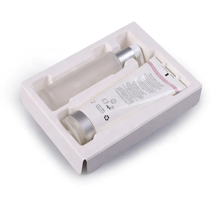 Custom Make up Products Molded Pulp Tray Bagasse Molded Cosmetics Paper Pulp Tray Pulp Moulding Accept