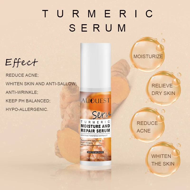 Private Label Chinese Best Skincare Brand Turmeric Face Skin Care Set Serum Natural Whitening Products For Black Skin