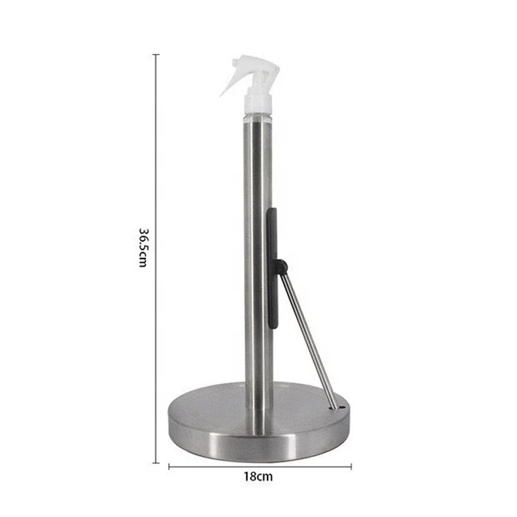Countertop Kitchen Tabletop One Hand Tear Paper Roll Holder Kitchen Paper Towel Holder With Spray Bottle