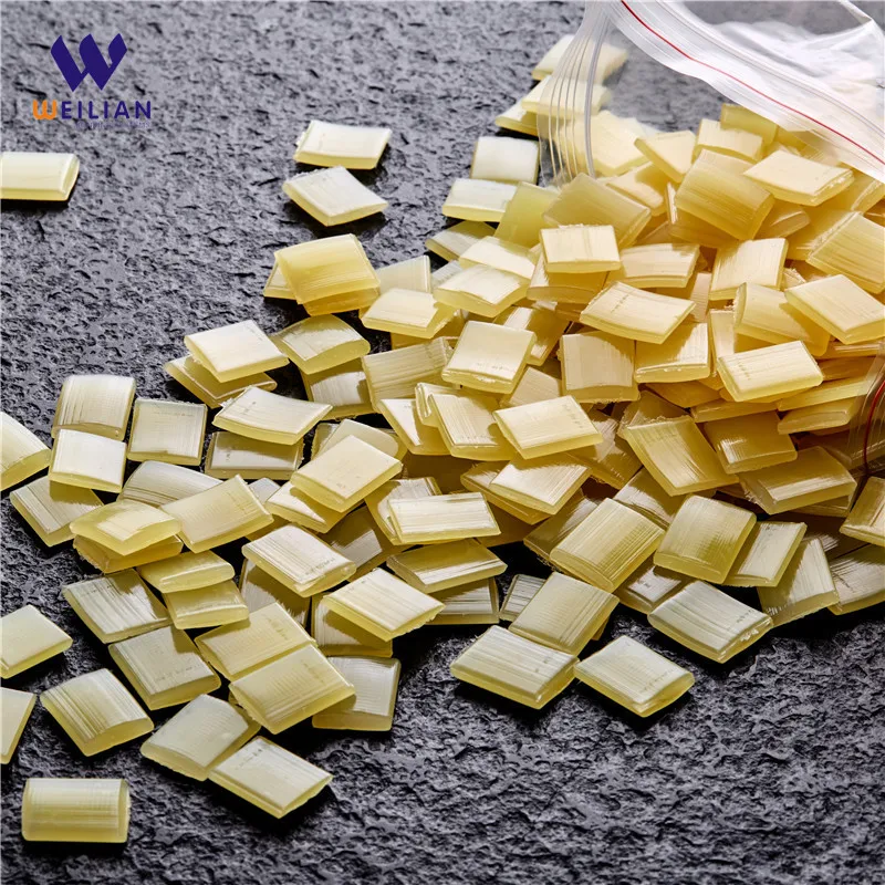 
5002 Fast Curing Adhesive Paper Box Hot Melt Adhesive Particles Yellow Flake 