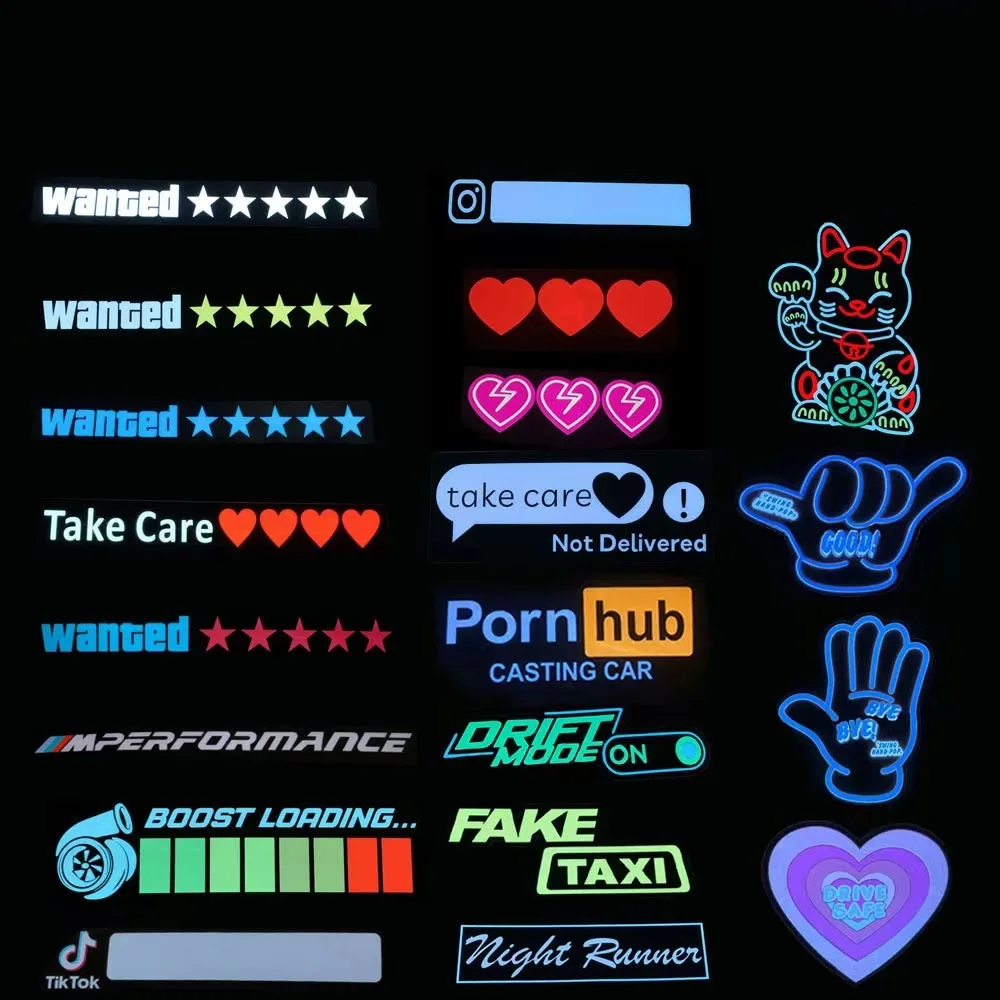 Most popular foreign new car decoration LED light sticker El light body car glass atmosphere led glowing car sticker lamp