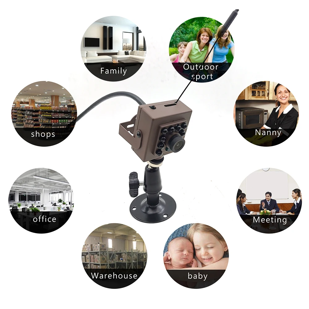 New Arrival CMOS 1080P 5MP IP Network P2P Cctv SD Card IR CUT Infrared Mini IR Wifi Wireless Camera With Double Bracket Camhi