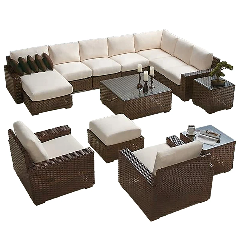 Garden cane garden table sofa set patio furniture wicker rattan outdoor furniture garden sets outdoor furniture