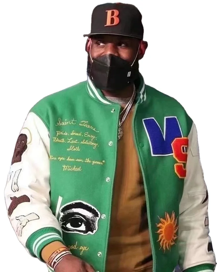 Пользовательская зимняя бейсбольная куртка Letterman Varsity, большие нашивки для мужчин, атласная бейсбольная куртка