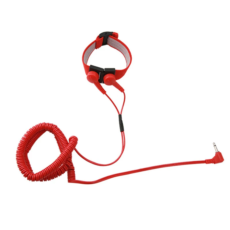 Антистатический браслет с заземлением зажимом типа «крокодил» 2 м 3 медный сердечник спиральный ремешок на запястье из