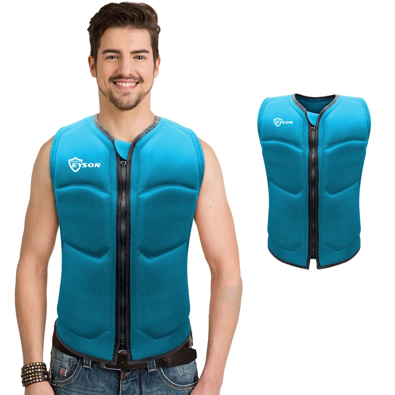 Eyson High Quality New Design Fishing Surfing Boating Shipping Wear Durable Zipper Up Neoprene Life Jackets For Adults