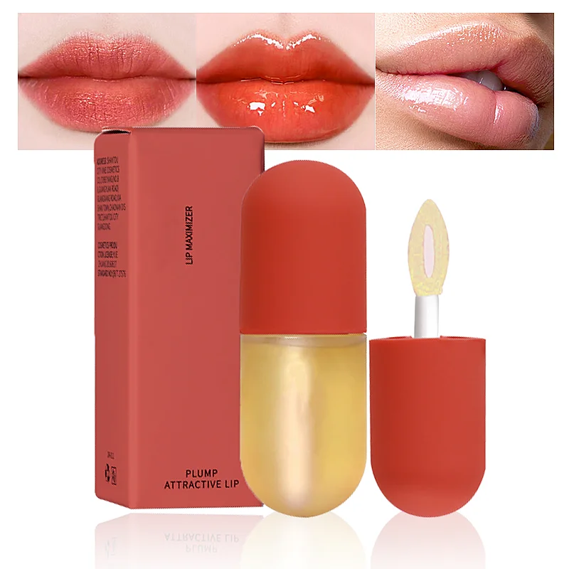 No Logo Custom Private Label Hyaluronic Acid Women Organic Vegan Lip Plumper Gloss