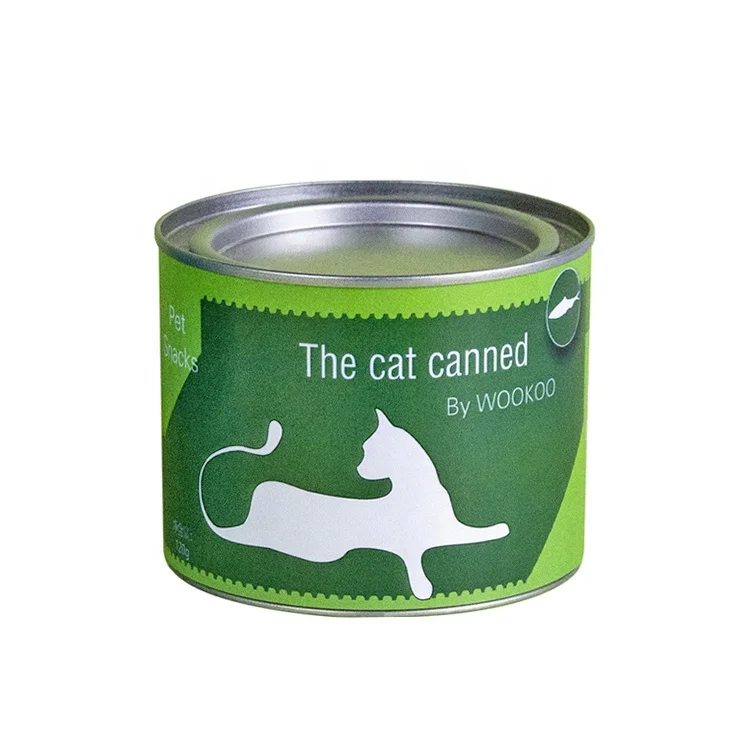 Custom food grade round metal tinplate jar tin can with lever lid for cat dog pet canned food packaging