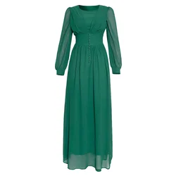 2021 Latest new chiffon abaya pleated abaya muslim dress kaftan dubai turkish dresses islamic clothing