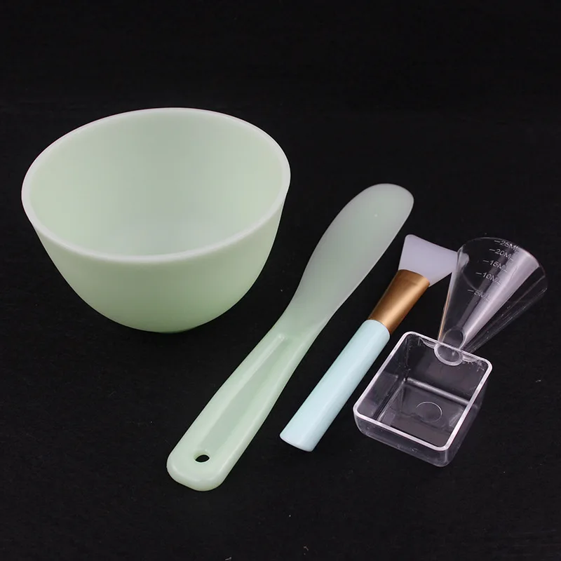 Plastic Golden Cosmetic tool facial mask bowl golden stick measuring spoon gold beauty facial mask tool set