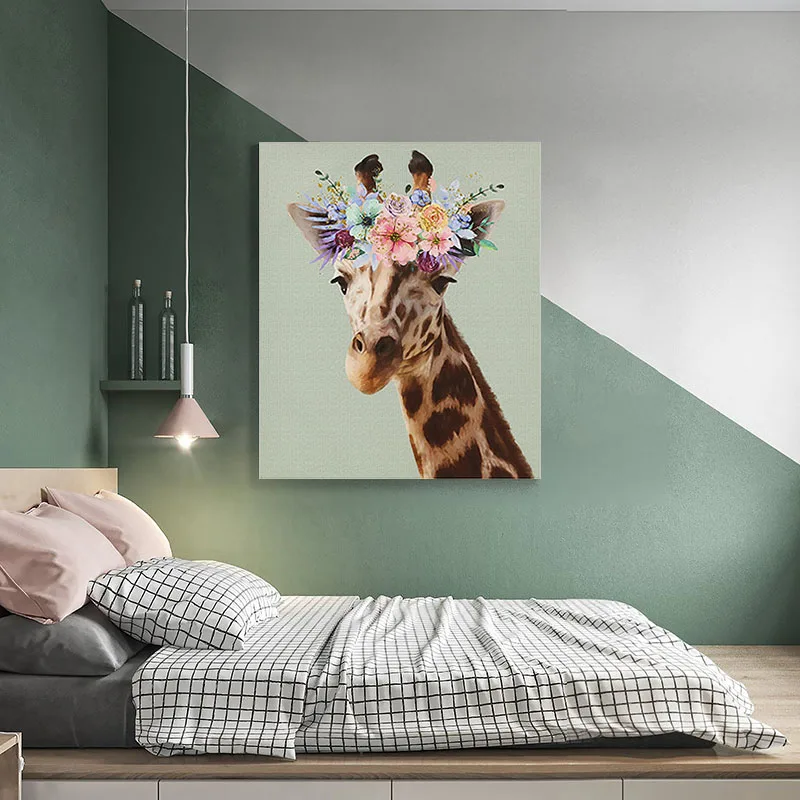 Giraffe Kids Room Wall Designs Home Decoration Animal Wall Art Canvas Painting