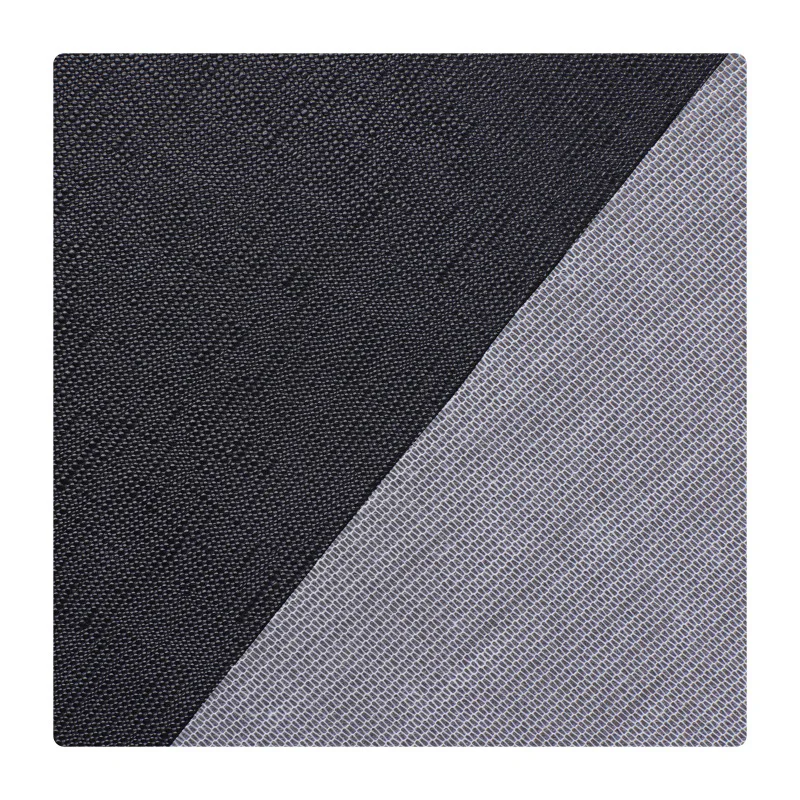 High Quality 0.5mm Black Encrypted Bottom Toothpick Pattern Sofa Skin Material Pvc Leather for Wallet Luggage Handbag