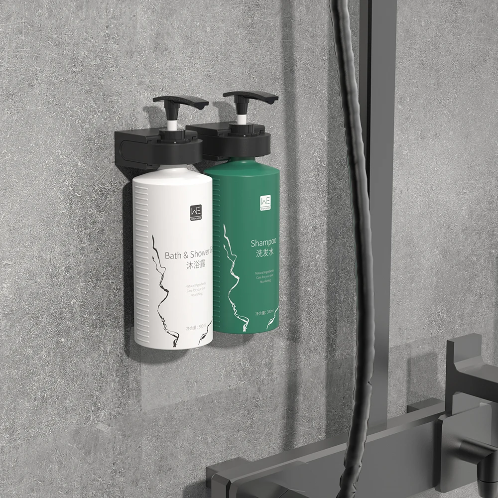 Liquid Soap Wall Dispenser Hotel ABS Magnetic Shampoo Shower Bracket for 24 Pump