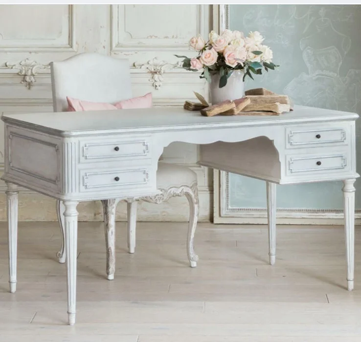 High quality French antique smart wooden Home Office reception study vanity desk