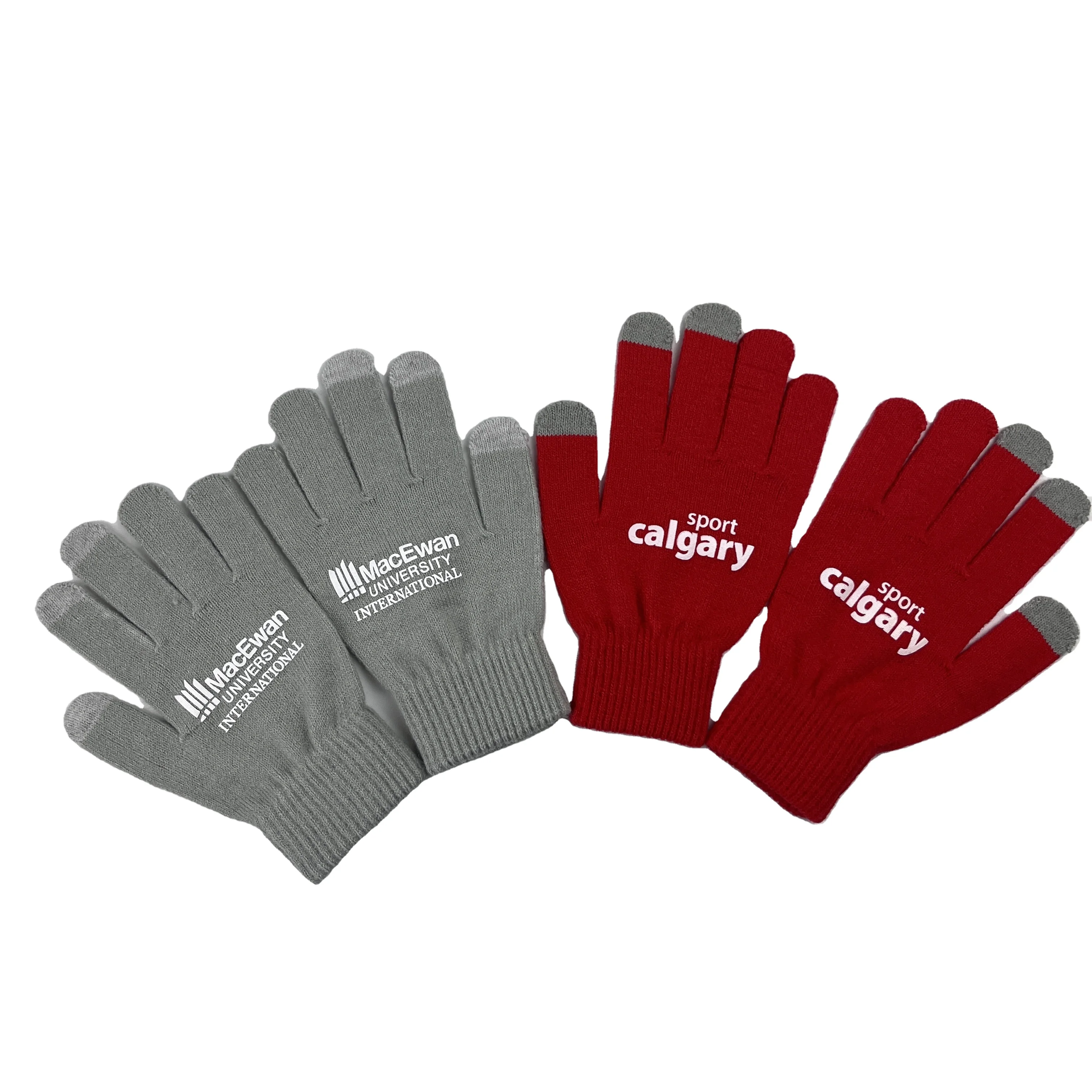 Custom Factory Direct Warm Winter Gloves For Men And Women Soft Thick Wool Knitted Touch Screen Gloves