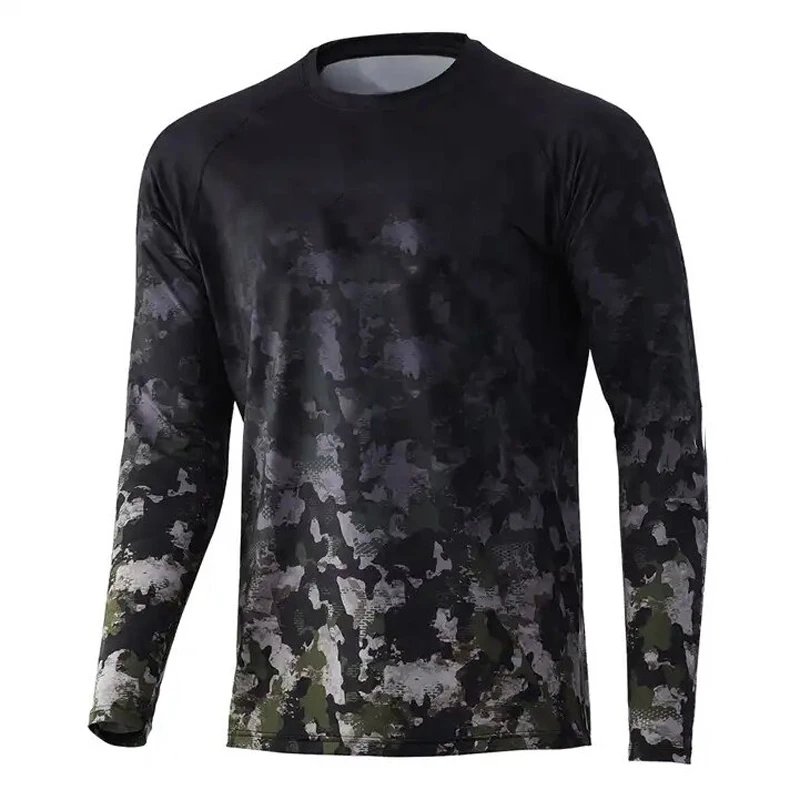 Newest Style Men Long Sleeve Fishing Shirt Men Summer Fishing Wear Custom Fishing Jersey Sublimation