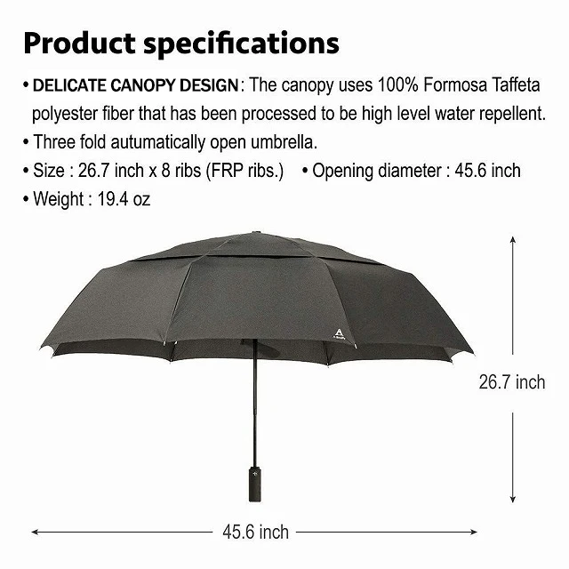 Windproof Compact Folding Small Umbrella for Car Heavy Duty Reinforced Fiberglass Frame Portable Windproof for Men Women Teenage
