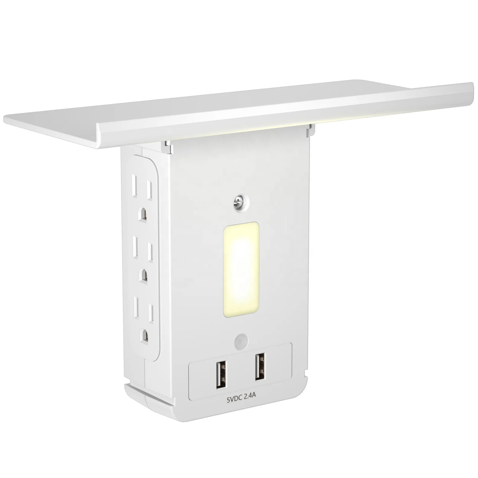 wall outlet extender usb power socket one stop charging station shelf