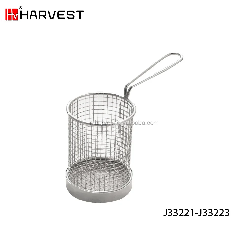 Stainless Steel Fry Basket Wire Mesh Round  Fry Potato Fryer Basket Food Mesh Strainer SPAGHETTI BASKET
