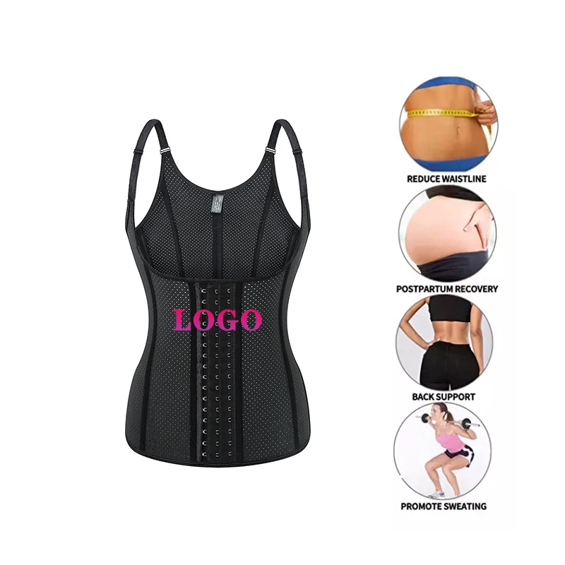 Langqin 2021 waist trainer vest corset wholesaler latex corset underbust 13 steel boned corsets hot sale customized logo