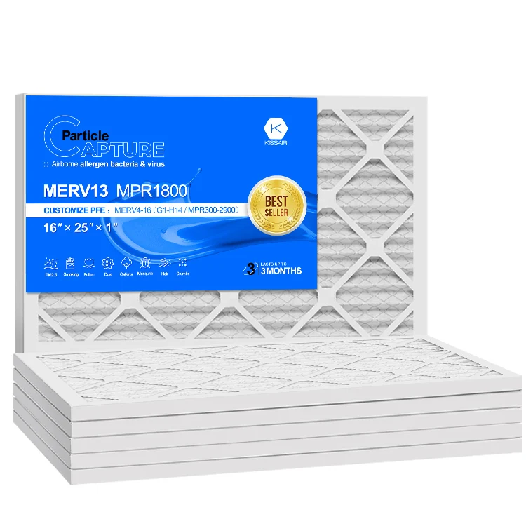 Factory  Customized  16x25x1  20x25x1 20x20x1 MERV8 11 13 HVAC  AC Air Filters Furnace Filter for Air Conditioning