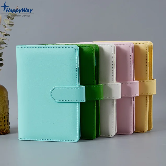 Custom PU Leather Budget Binder office supplies with buckle Notebook Planner Cover A5 A6 Binder Ring Bound Planner