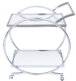 Metal 2-Tier Kitchen, Living Room, Hotel Tea Cart Serving Cart Trolley