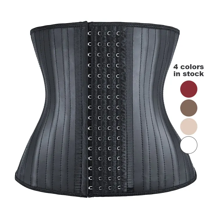 Custom Logo 4 Row Hooks Colombian Fajas Underbust Rubber Corset Invisible Hook Cincher Girdle Smooth Latex Waist Trainer