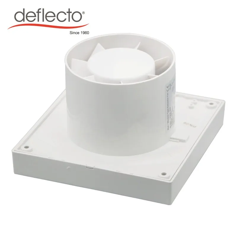 Slim and Small Axial Flow Bathroom 4 Inch Ventilation Extractor Window and Wall Mount Fans Plastic White Square