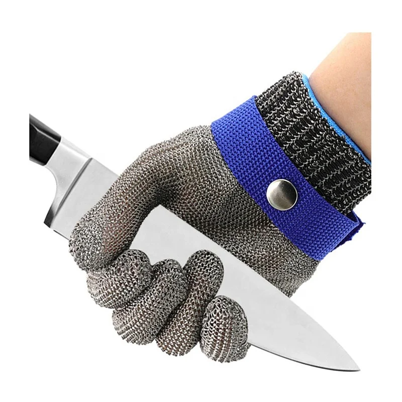 RTS Butcher Stainless Steel Razor Wire Mesh Chain Mail Enforced Cut Resistant Gloves FUNTA