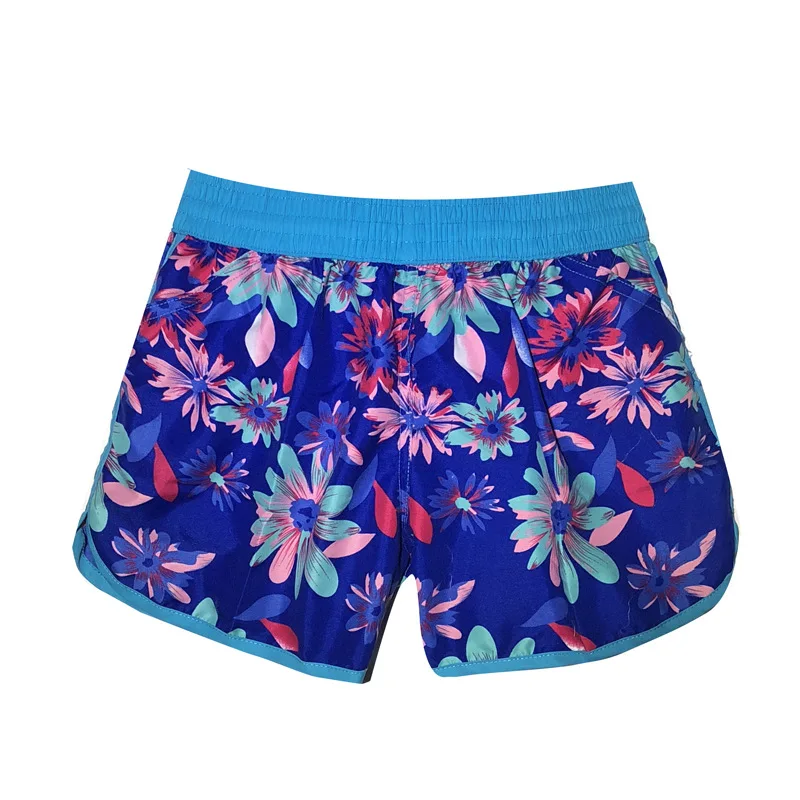 OEM factory Custom design Custom 100 Polyester Swim Shorts Mens Hawaiian Style Swim Trunk With Side Pockets lady Swimwear