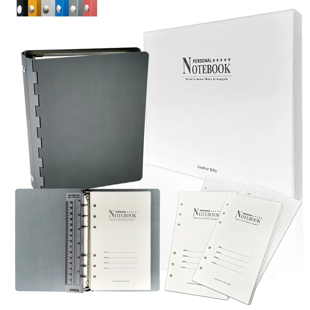sublimation metal aluminum cover ring binder gifts box paper notebook