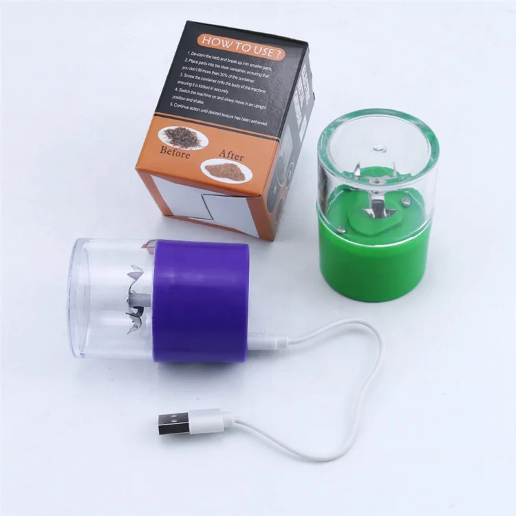 Wholesale Smoking Accessories Plastic Electric Tobacco Grinders USB Rechargeable Custom Herb Grinder