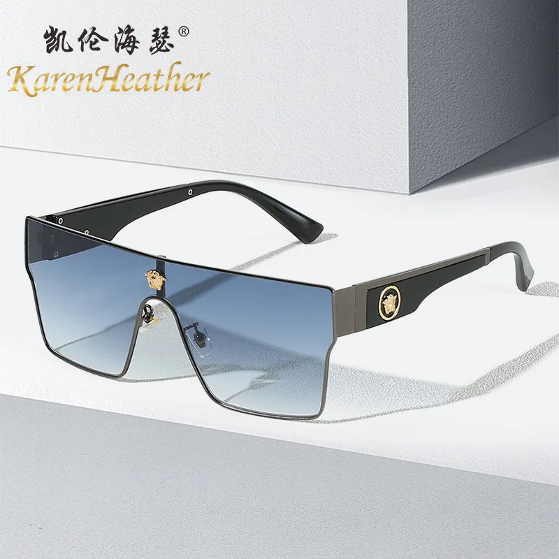 2023 new one-piece head sunglasses European and American fashion Versatile sunglasses Street photo Sunglasses