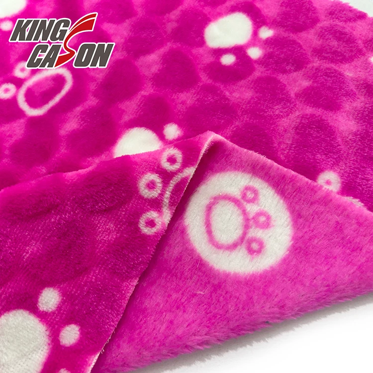 Kingcason Factory Wholesale Classic Printing 250gsm Cutting Small Heart Pattern Spandex Super Soft Flannel Fleece for Pajamas