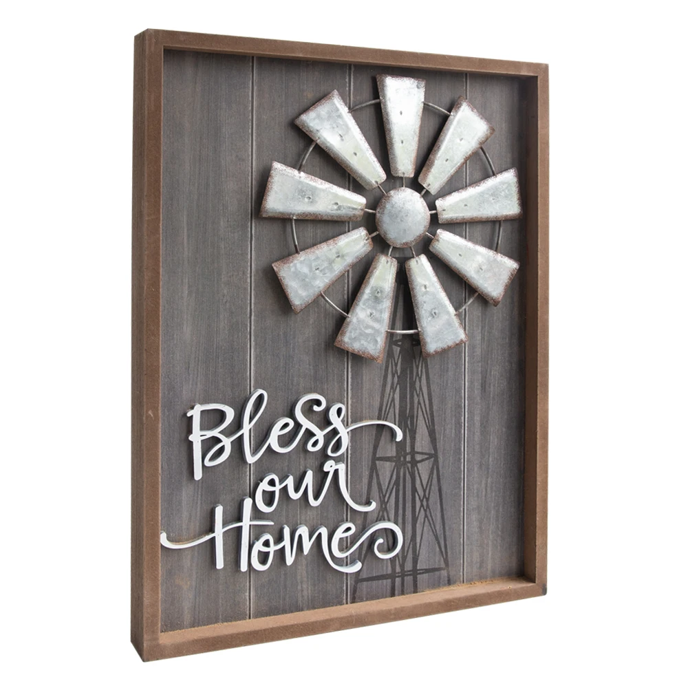 Farmhouse decoration Wall decoration wood Furniture Box Sign Inset Box Sign Bless Our Home