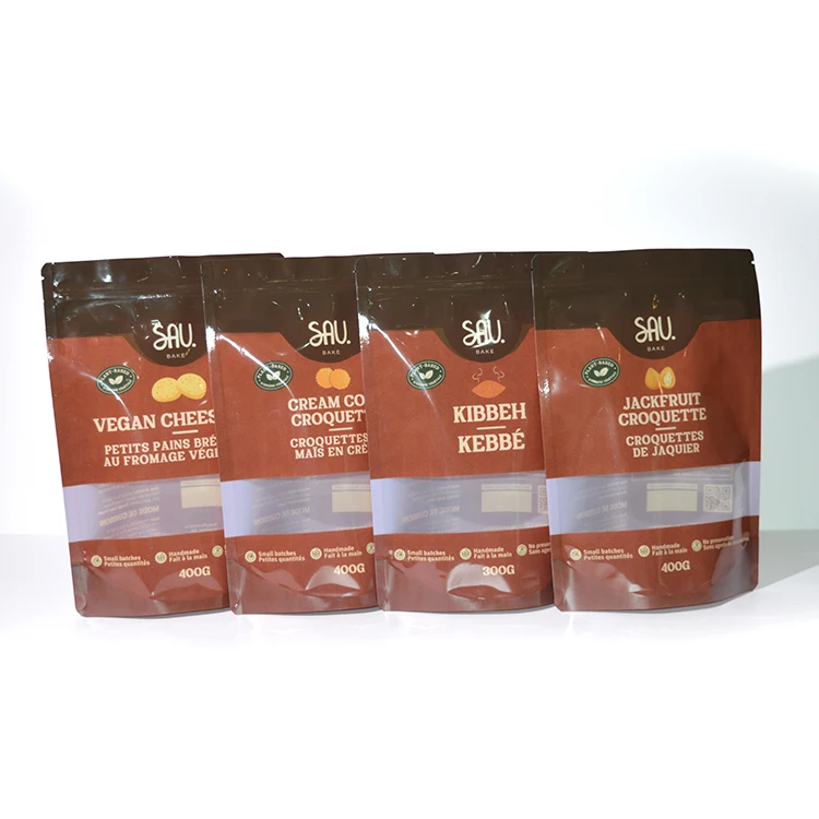 Mylar Bags With Window Digital Print Custom Plastic Stand Up 3 Side Sealed Pouch For Candy Cookies Packaging