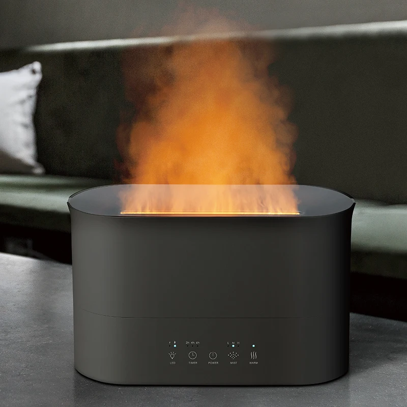 2 in 1 warm and cool mist home use room ultrasonic aromatherapy diffuser 2L top fill smart flame fire electric air humidifier