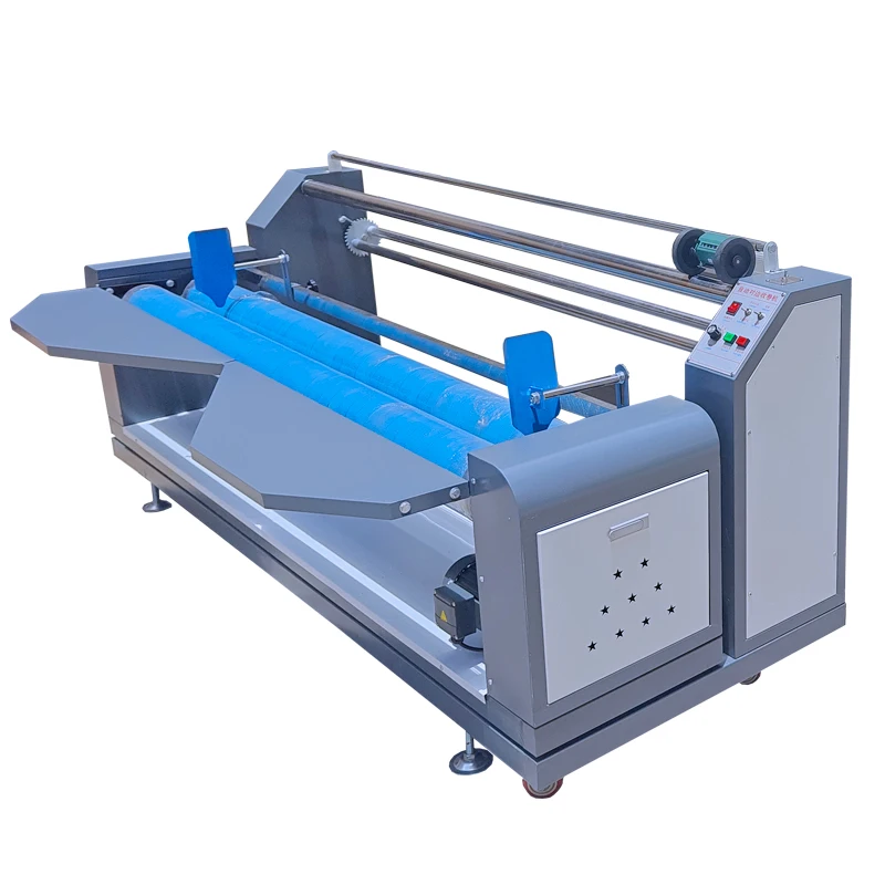 Textile Finishing Cloth Meter Counter Roller Machine Fabric Inspection Measuring Cloth Fabric Roll Winding Rolling Machine