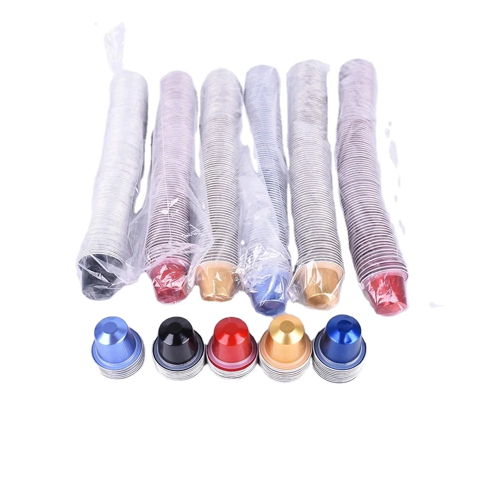 37mm Coffee Pod Packaging Empty Nespresso Aluminum Foil Coffee Capsule With Sticker