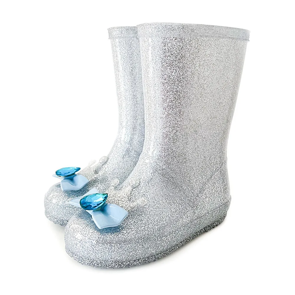 Children Outdoor Middle High Rain Boots Jelly Water Shoes Non-Slippery Girl Fashion Princess Rain Boots