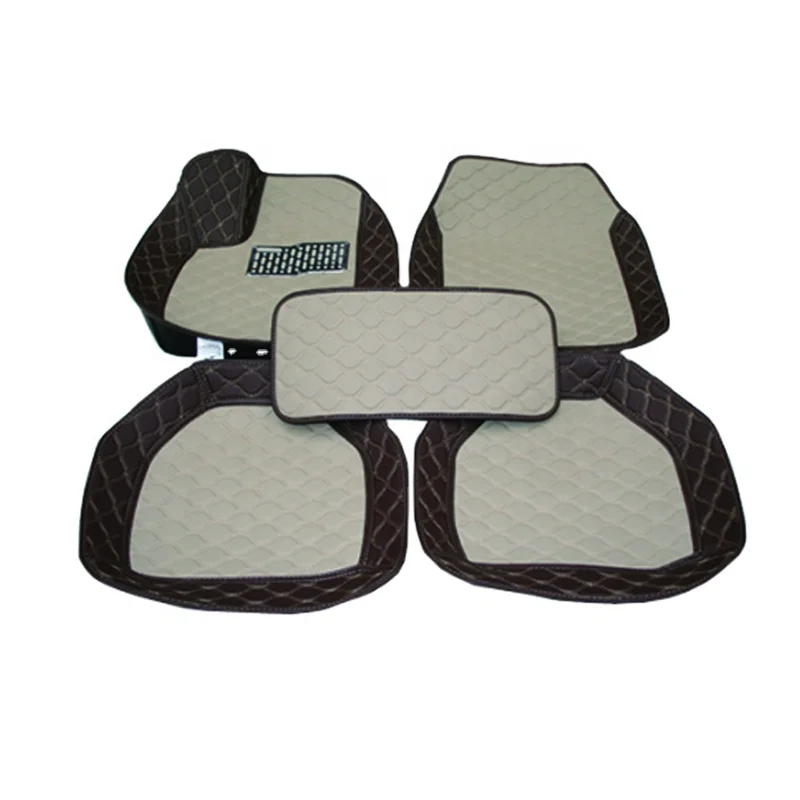 New wholesale hot pressing complete set of 5 piece right hand drive 3D leather car mat