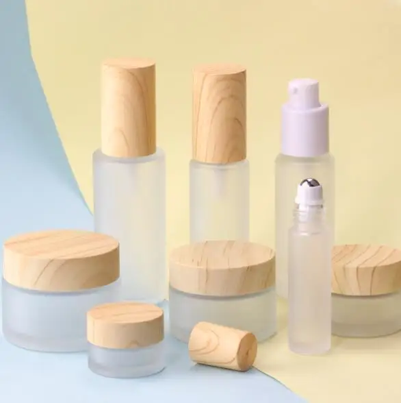 20ml 30ml 40ml 60ml 80ml 100ml 120ml glass pump lotion bottle cream jar glass roller bottle glass dropper bottle for cosmetic