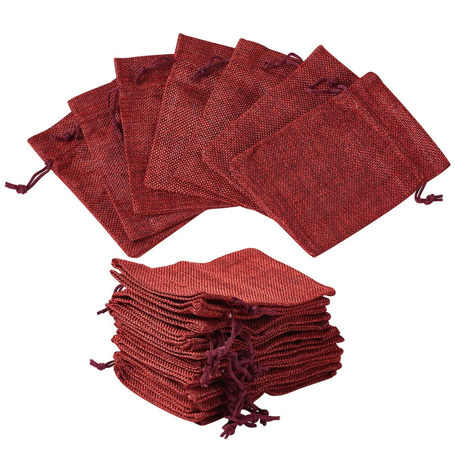 Eco-friendly natural burlap drawstring bag for gifts Jewelry Boxes package Jewelry Packaging & Display Other Textile Packaging