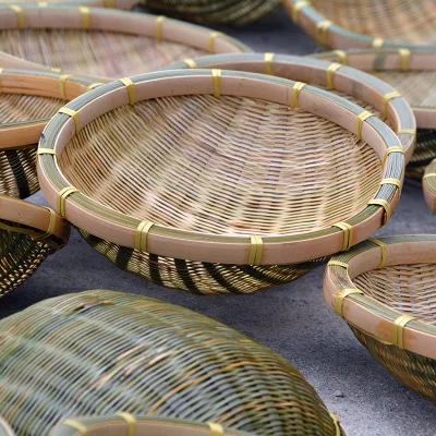 Household handmade bamboo woven baskets