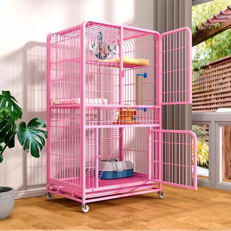 muti-layer cat cage metal cat villa pet cage buy high quality transport metal big kennels with wheels dog cage