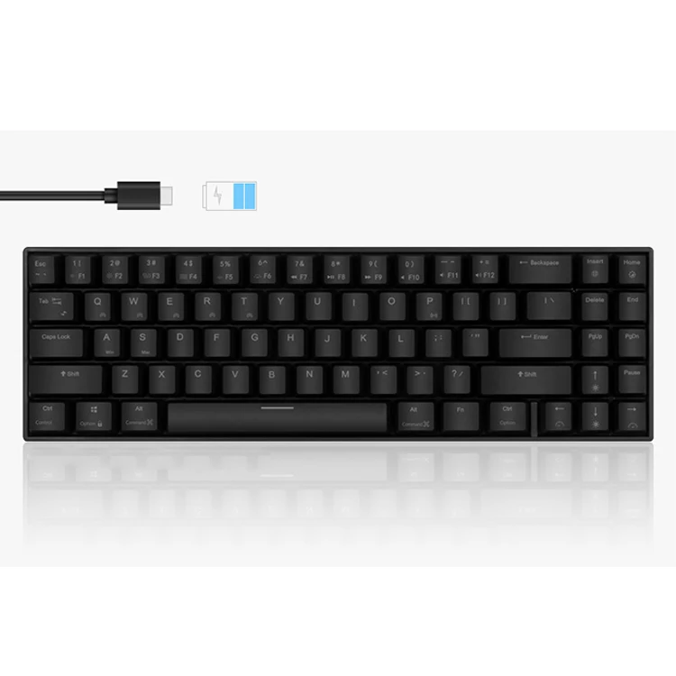 Беспроводная и Проводная Двухрежимная игровая Rgb клавиатура с 71 клавишами эргономичная горячей заменой сменная механическая арабским языком