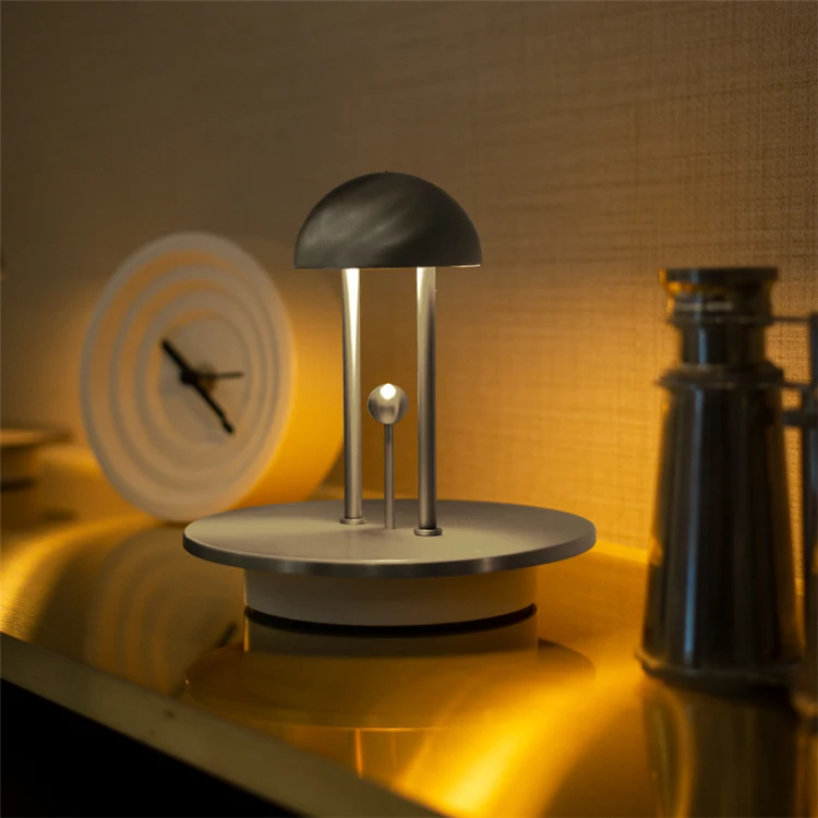 Modern Delicate Matt Nickel Wireless Night Light 2000mAh Battery Gesture Sensor 4 stage Dimming LED Mini Table Lamp