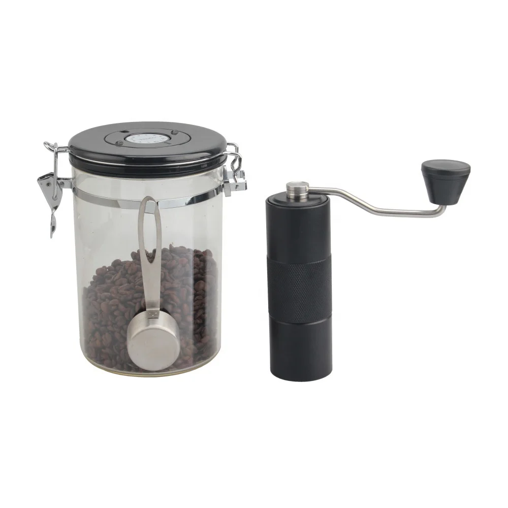 Hand Coffee Grinder with Adjustable Conical Stainless Steel Burr Mill, Manual Coffee Grinder