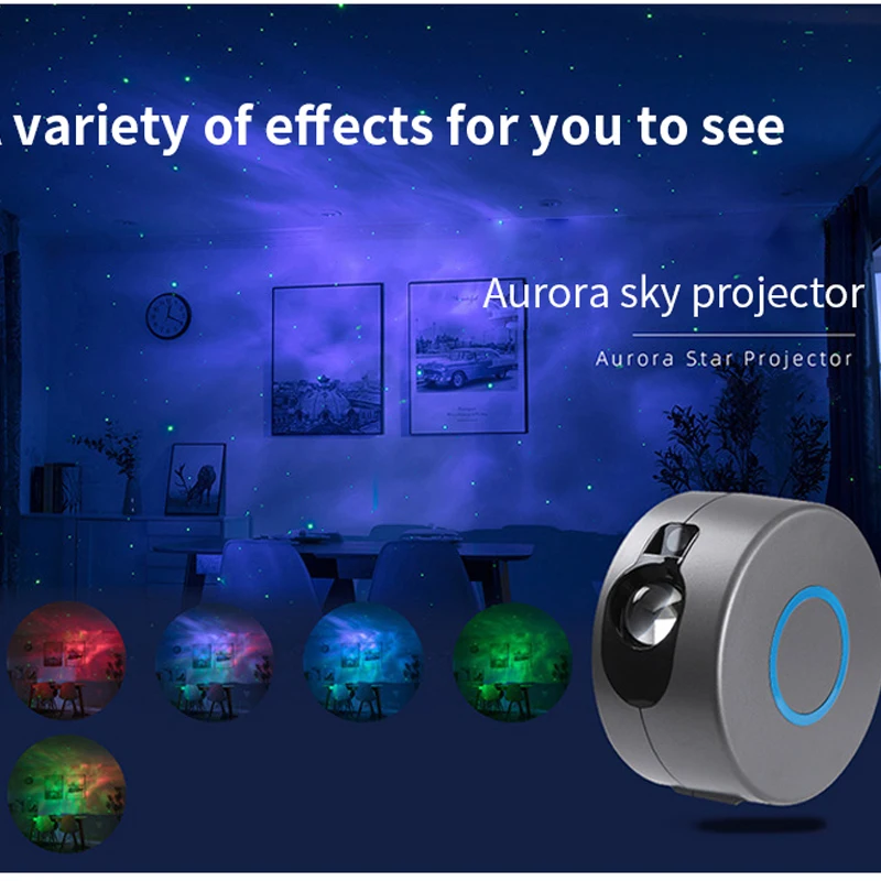 Galaxy Led Projector Night Light Projection Lamp 6 Colors Star Sky Rotation The Ceiling Lamp for Bedroom Gift Starry Lights PVC